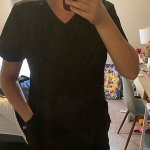 Black scrub star scrub top